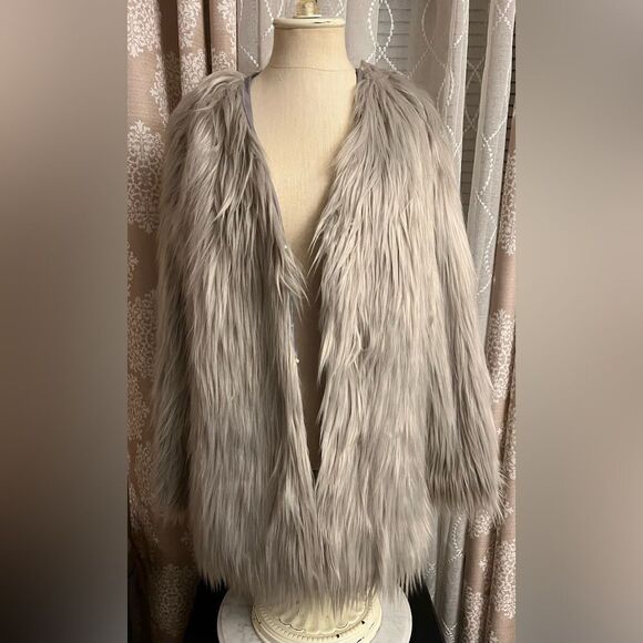 Liangdianpicao Faux Fur Coat – Grey – Size XXL - Picture 1 of 8